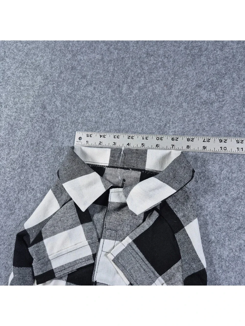 New Old Navy Pet Flannel Black & White Checked Christmas Sz Med Cute Puppy